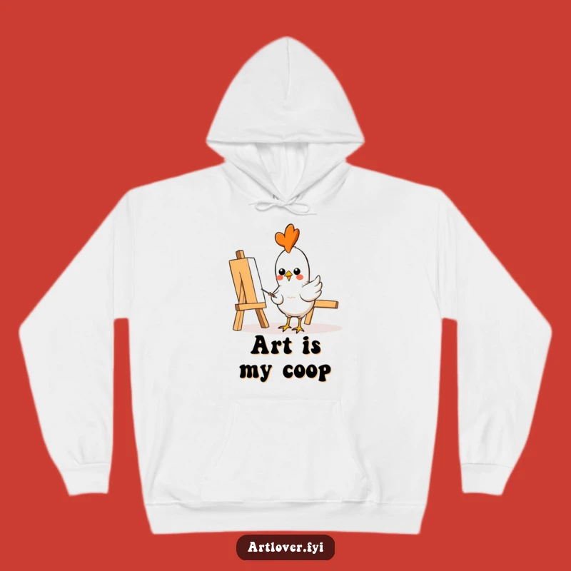 Cozy Funny Chicken Artist Hoodie: Warm Artistic Pecking, Ultimate Funny Gift!