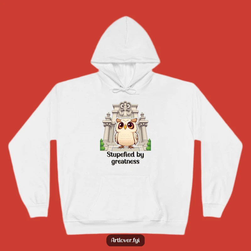 Cozy Funny Owl Statue Hoodie: Keep Warm While Admiring Art