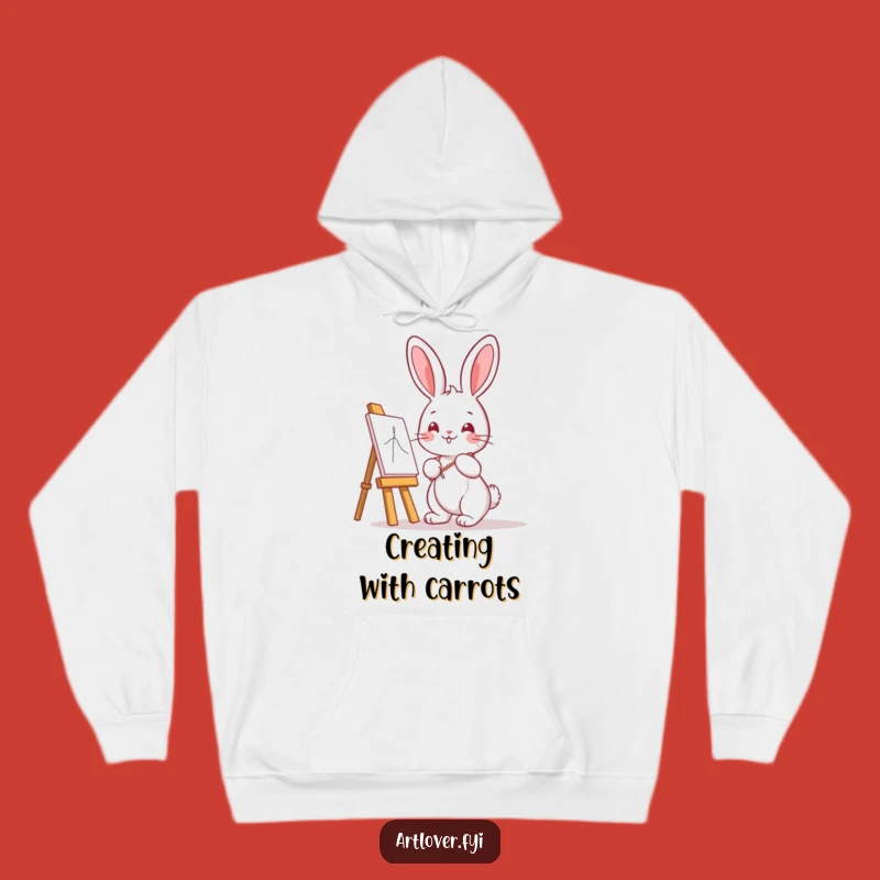 Funny Bunny Artist Hoodie: Kawaii Creator Comfort, the Ultimate Hilarious Gift!