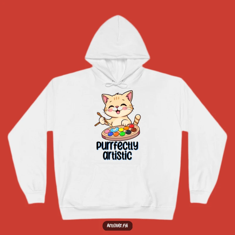 Funny Cat Artist Hoodie: Cozy Painter Kitty, the Ultimate Hilarious Gift!
