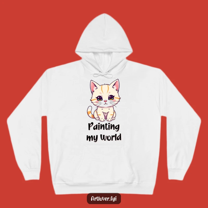 Funny Cat Artist Hoodie: Creative Kitty Paints Brightly, Cozy Funny Gift for Creatives