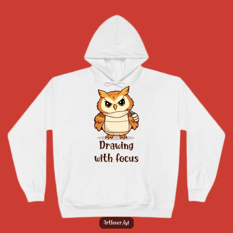 Funny Owl Artist Hoodie: Cozy Focused Creation, Perfect Warm Funny Gift