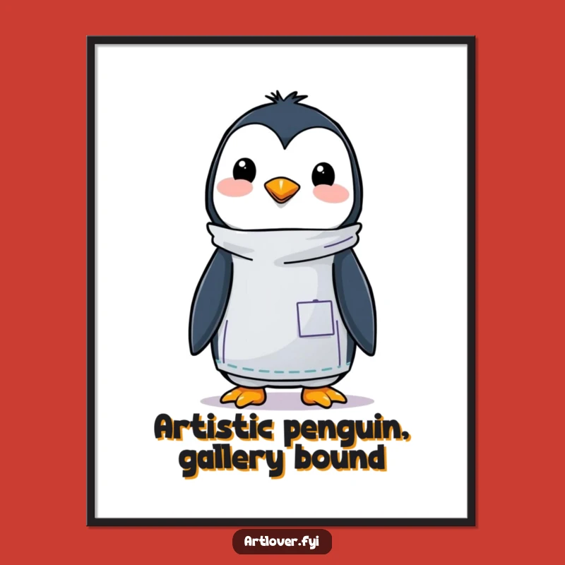 Free Printable Wall Art: Hilarious Penguin Artist Decor - Funny DIY Home Decor