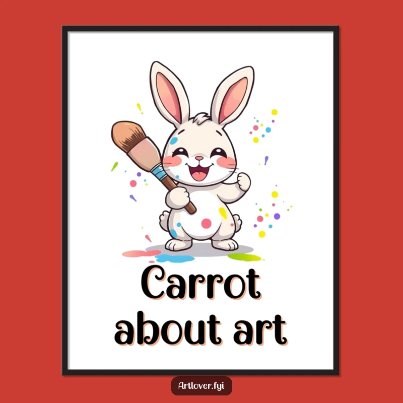 Free Printable Rabbit Artist Wall Art: Joyful Cartoon Downloadable Decor