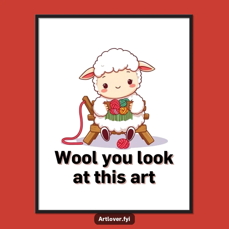Free Printable Wall Art: Funny Sheep Weaver, Cozy DIY Downloadable Decor