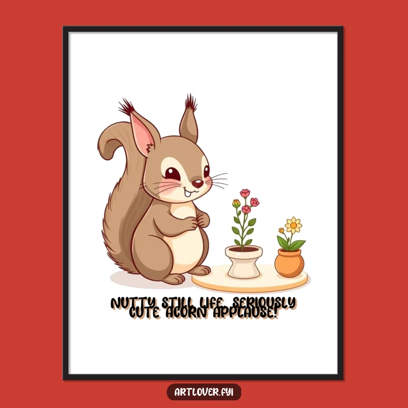 Funny Free Printable Wall Art: Squirrel Art Lover, Downloadable DIY Decor