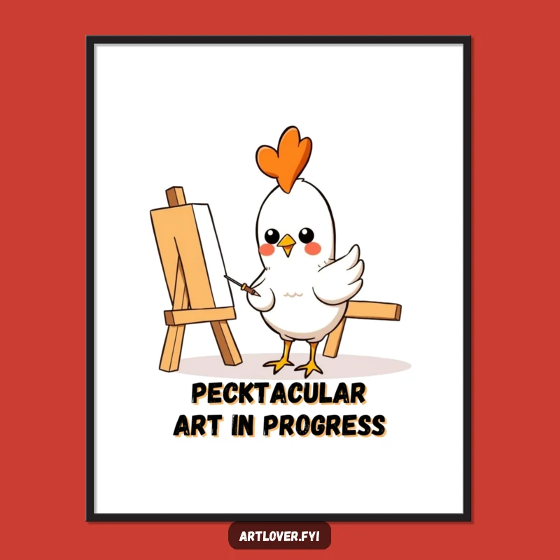 Funny Free Printable Chicken Artist Wall Art: Quirky DIY Downloadable Decor for Homes