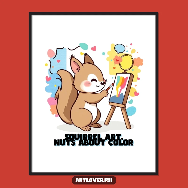 Funny Free Printable Wall Art: Squirrel Mural Artist - Vibrant Decor!
