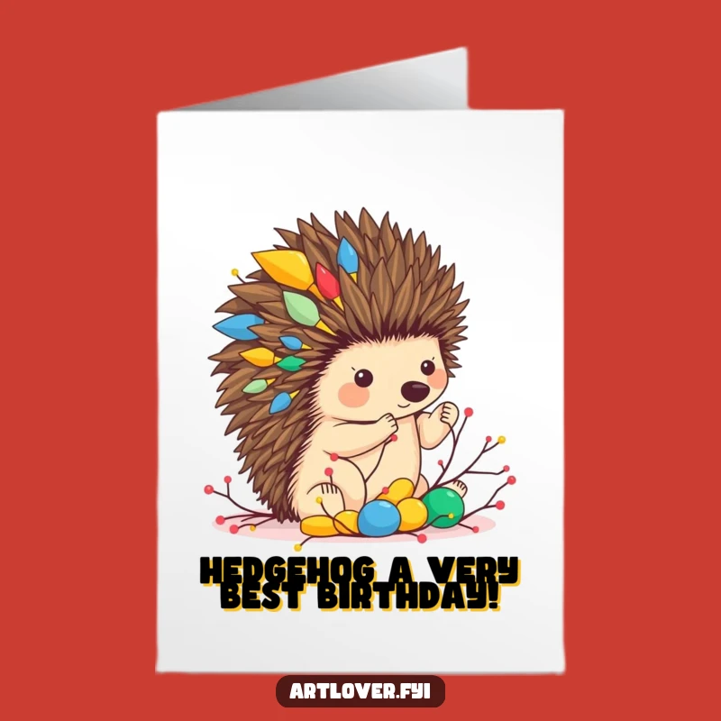 Free Printable Birthday Card: Funny Hedgehog Sculptor, Unique DIY Downloadable Gift
