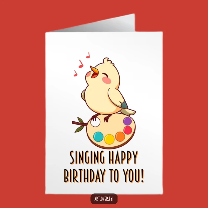 Free Printable Funny Bird Birthday Card - Singing Maestro Downloadable