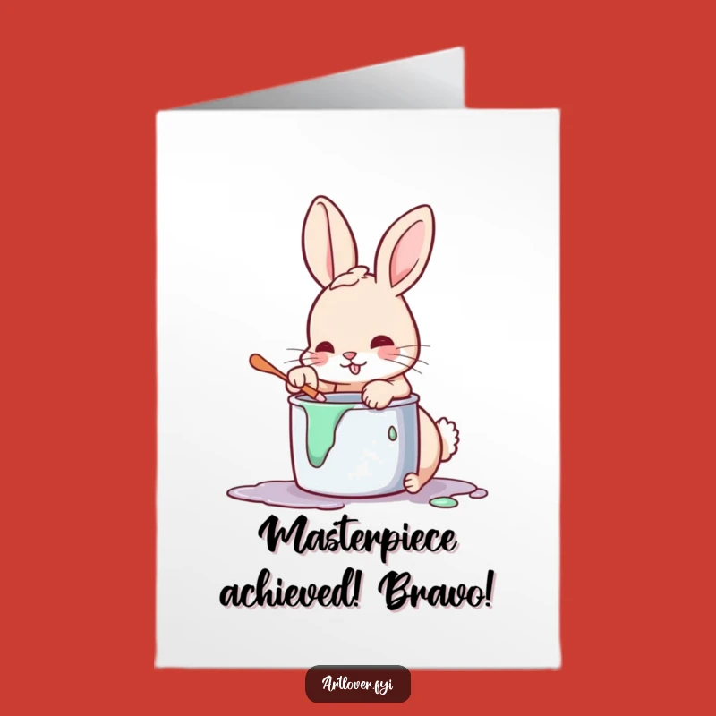 Free Printable Congrats Card: Funny Rabbit Art Celebrate Hilarious Downloadable Greeting