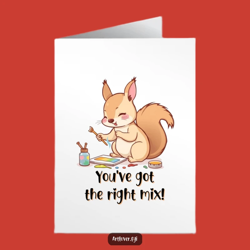 Free Printable Squirrel Congrats Card - Artistic Achievement Downloadable