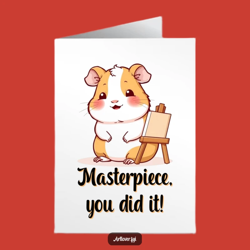 Free Printable Guinea Pig Congrats Card: Funny Downloadable for Your Creative Star!