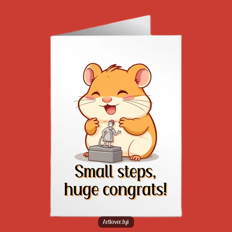 Free Printable Congrats Card: Hamster Appreciates Art, Funny Downloadable Gift
