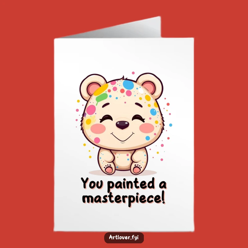 Free Printable Bear Artist Congrats Card: Colorful DIY Downloadable for Creative Wins