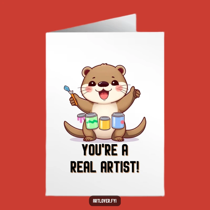 Free Printable Otter Artist Congrats Card: Fun DIY Downloadable for Artistic Achievements