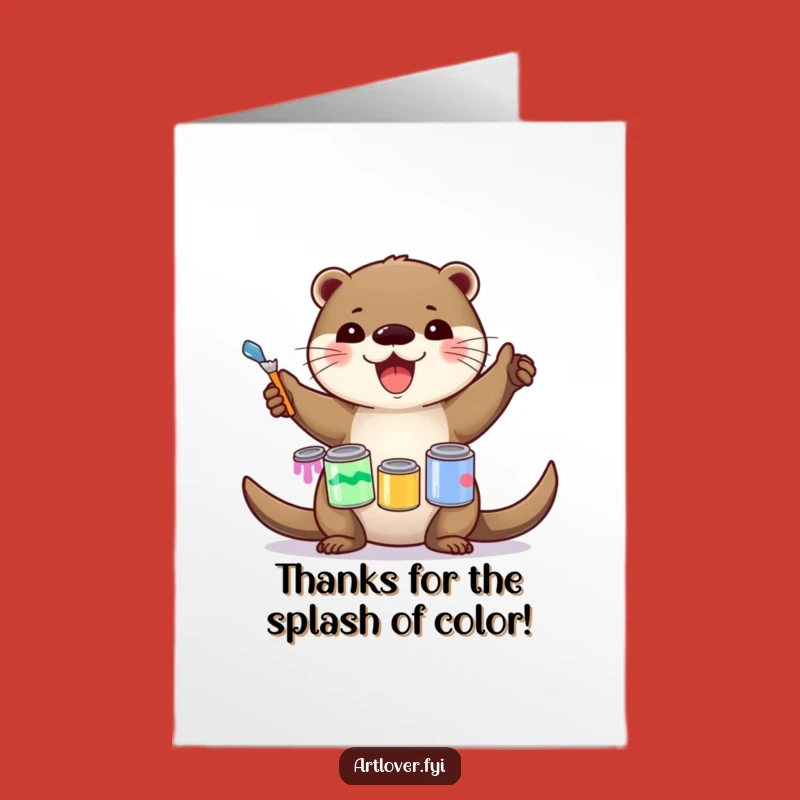 Free Printable Otter Artist Thank You Card: Fun DIY Downloadable for Grateful Thanks