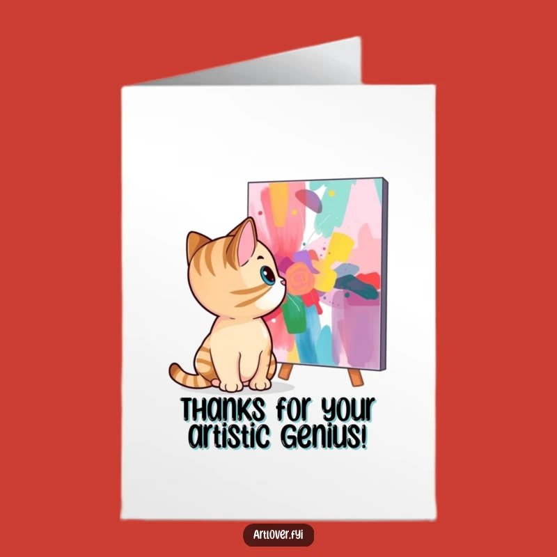Free Printable Thank You Card: Cat Art Enthusiast, Hilarious DIY Downloadable Gift