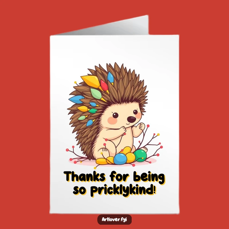 Free Printable Thank You Card: Hedgehog Artist Shares Thanks, Perfect DIY Downloadable Gift