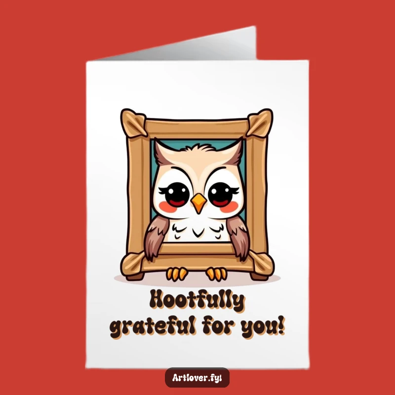 Free Printable Owl Art Thank You Card - Funny Masterpiece Admirer Downloadable Gift