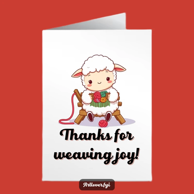 Free Printable Thank You Card: Sheep Weaver Shares Thanks, Perfect DIY Downloadable Gift
