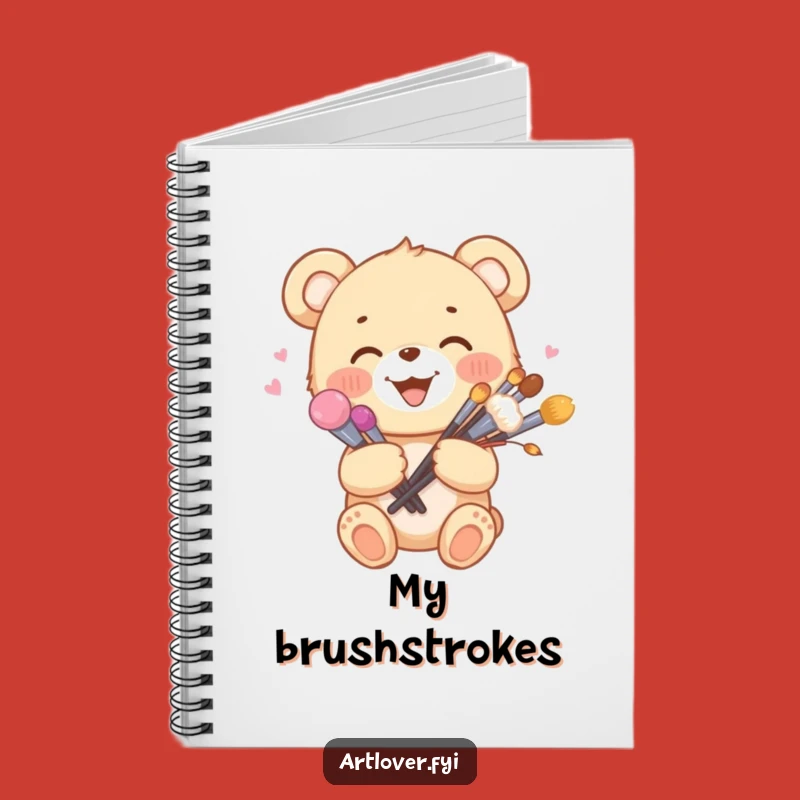Funny Artist Bear Cub Notebook: Creative Brush Journal - Great Gift!