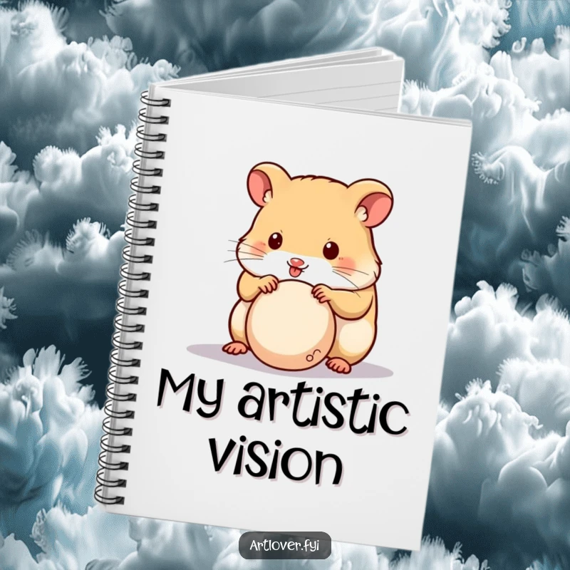 Funny Hamster Sculptor Notebook with a cute hamster focused on sculpting clay, perfect for jotting down inspired thoughts.