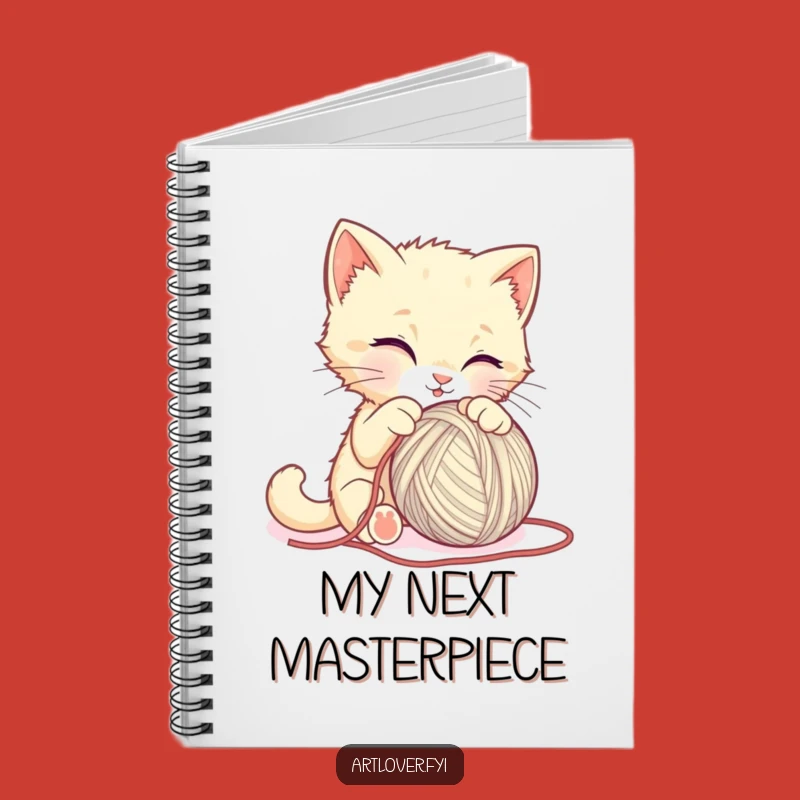 Funny Kitten Sculpting Yarn Notebook - Creative Journal for Cat Fans