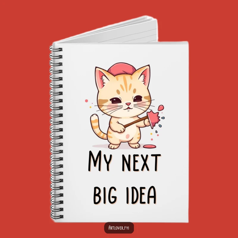 Funny Cat Artist Notebook: Journal Your Ideas with a Determined Feline Splattering Paint, Gift
