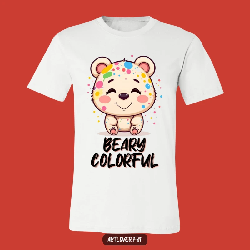 Funny Bear Artist T-Shirt: Colorful Creations, Ideal Funny Gift for Art Lovers!