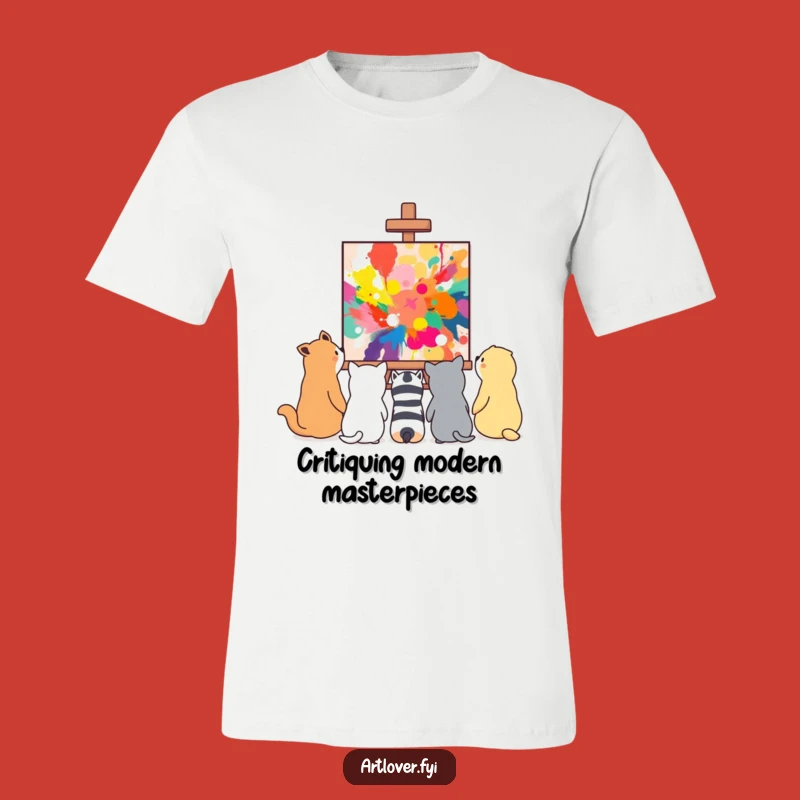 Funny Animals Admiring Art T-Shirt: Abstract Appreciation Squad - A Cool Gift