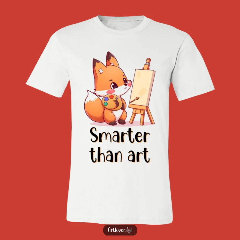 Funny Artist Fox T-Shirt: Creative Palette Cheek Tee - Great Gift!