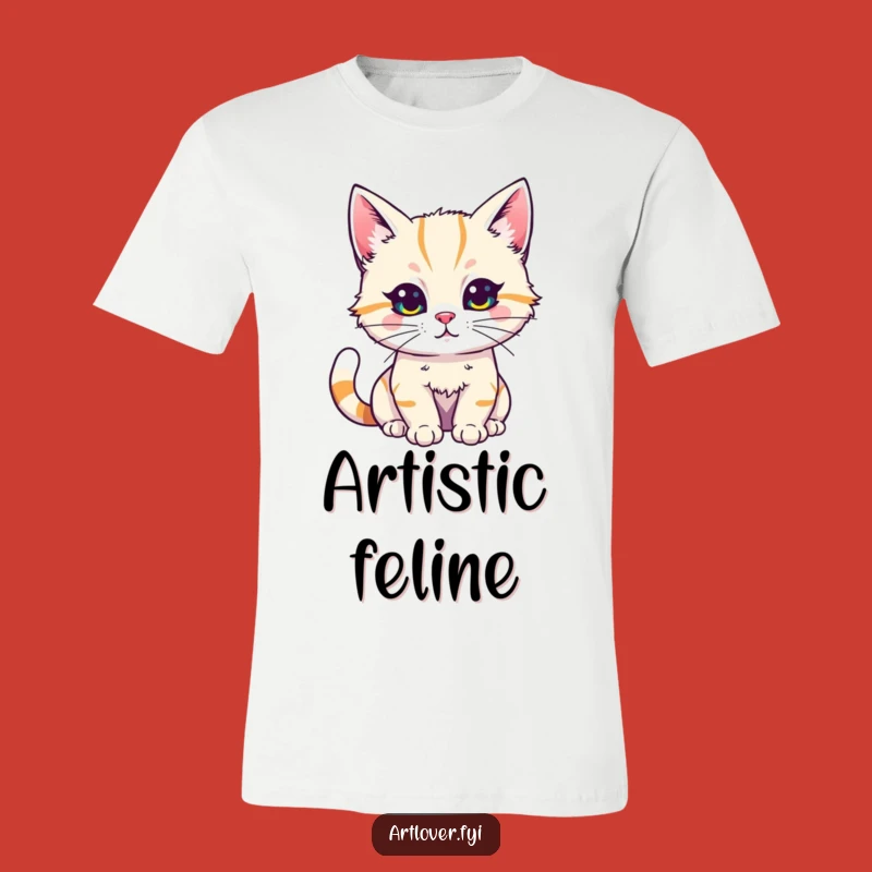Funny Cat Artist T-Shirt: Creative Kitty Paints Brightly, Awesome Funny Gift