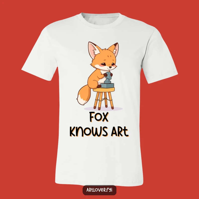 Funny Fox Art Critic T-Shirt: Wear Your Appreciation for Art!