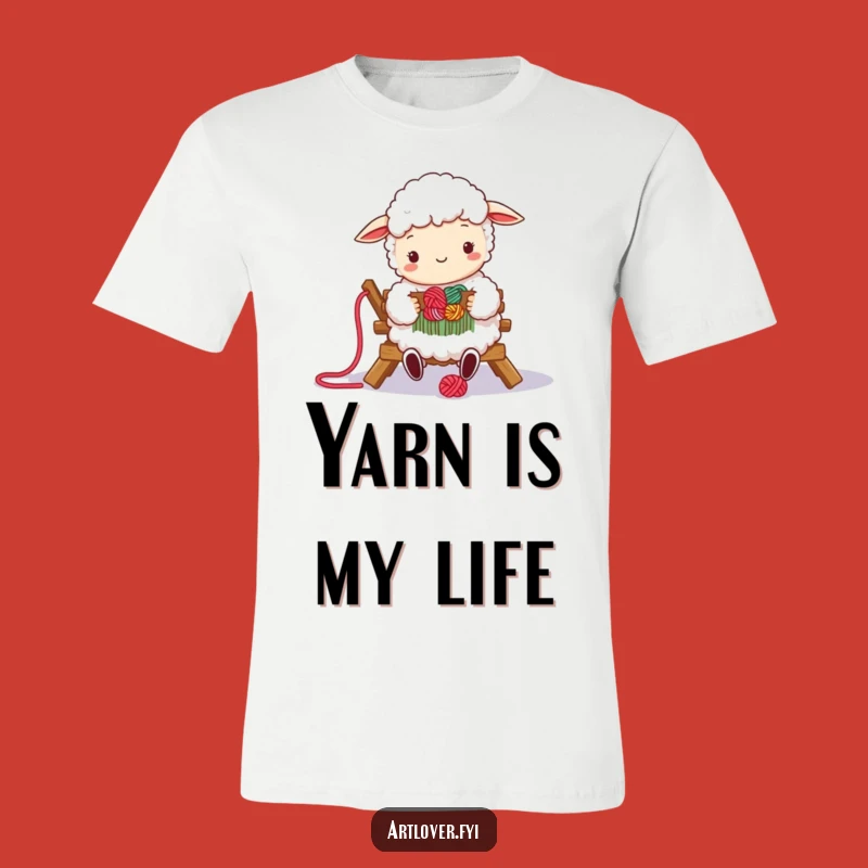 Funny Sheep Weaver T-Shirt: Colorful Yarn Art, Hilarious Gift for Crafters
