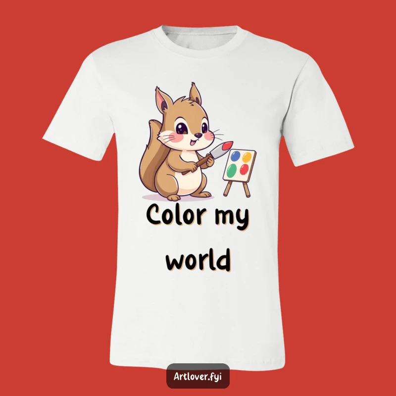 Funny Squirrel Art T-Shirt: Creative Squirrel Mixing Colors, Hilarious Gift for Artists