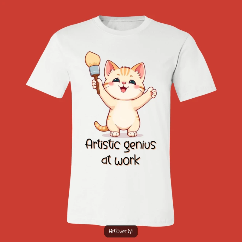 Funny T-Shirt: Triumphant Kitten Artist - Hilarious Gift for Creative Souls!