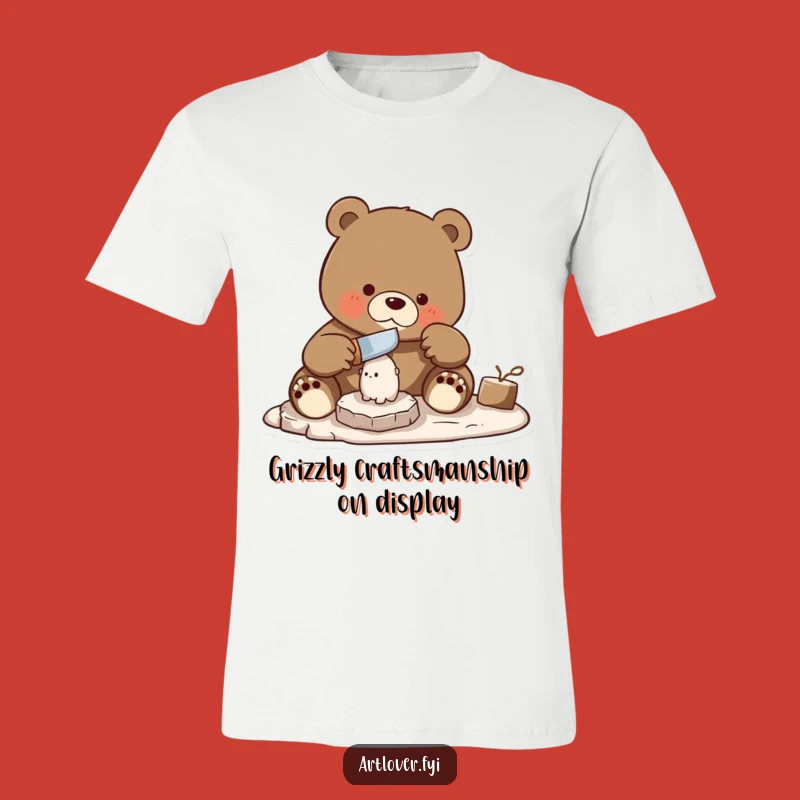 Funny Bear Carver T-Shirt: Skilled Artisan Bear Crafting Art - A Cool Gift