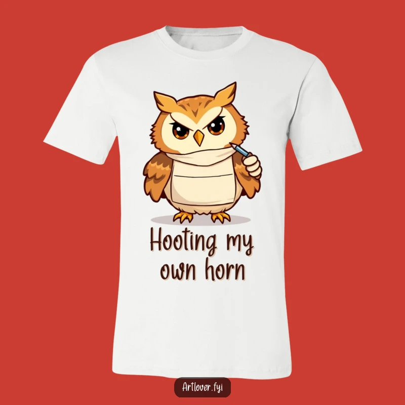 Funny Owl Art T-Shirt: Focused Drawing Owl, Hilarious Gift for Artists