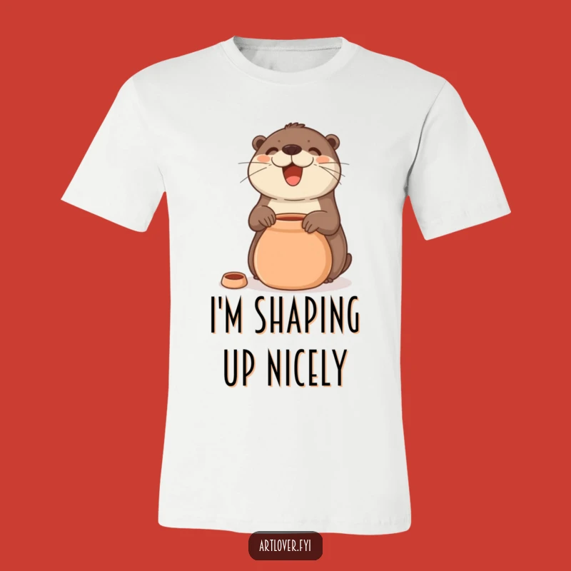 Funny Otter Pottery T-Shirt: Hilarious Smiling Artist Makes a Great Gift