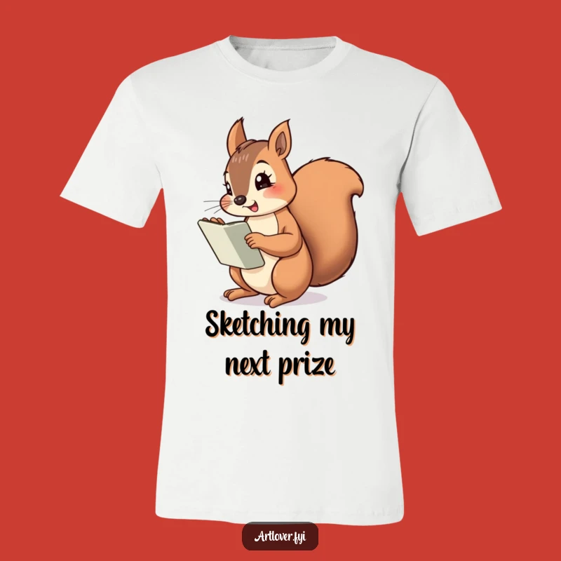 Funny Squirrel Artist T-Shirt: Cheeky Sketcher, a Hilarious Gift for Nature Lovers!