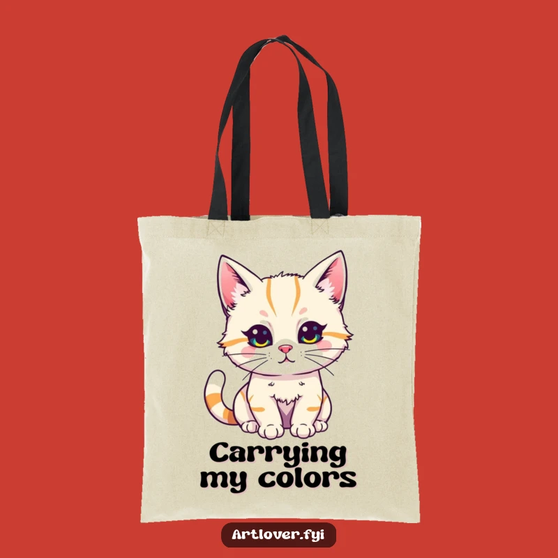 Funny Cat Artist Tote Bag: Creative Kitty Paints Brightly, Carry Your Art Funny Gift