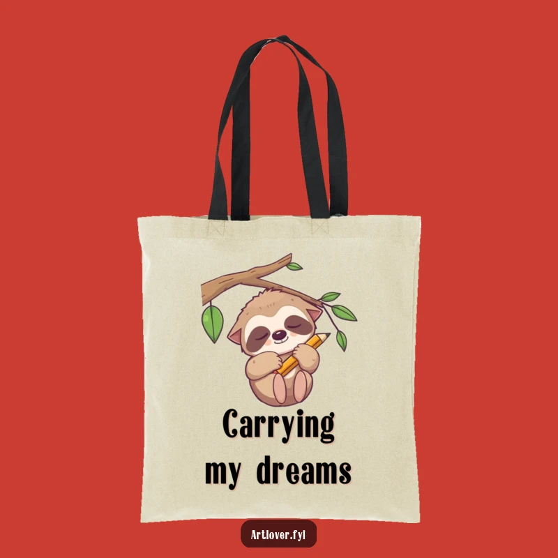 Funny Sloth Tote Bag - Relaxed Artist Accessory for Daily Errands