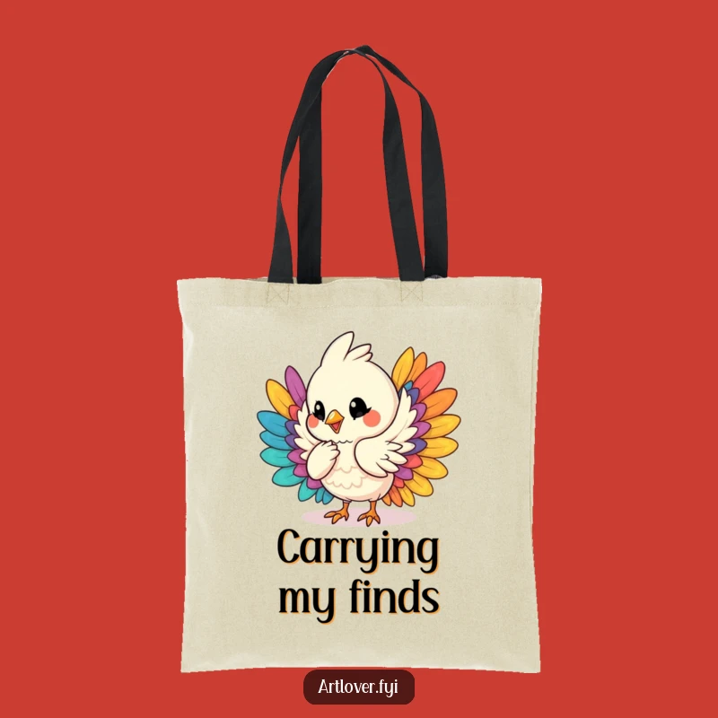 Funny Bird Tote Bag, Artistic Feather Arranging Accessory for Everyday Fun