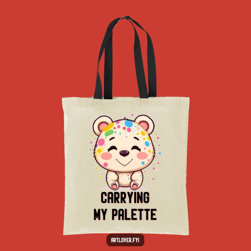 Funny Bear Artist Tote Bag: Carry Your Colors, Perfect Funny Gift!