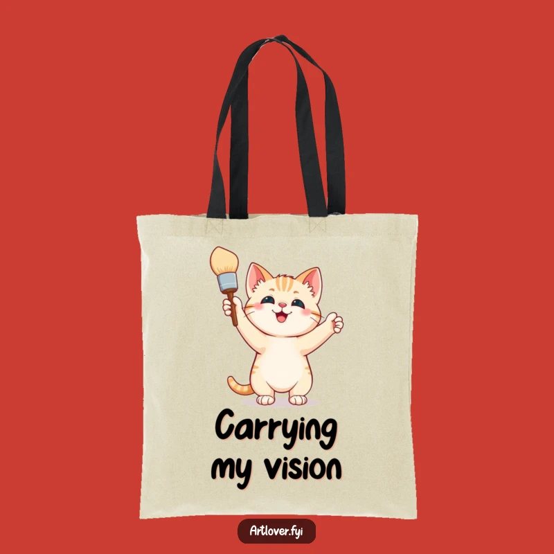 Funny Tote Bag: Artistic Kitten's Masterpiece Carrier - Essential Funny Gift!