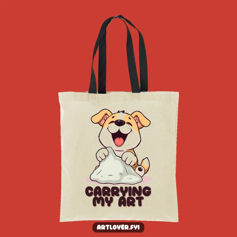 Funny Dog Sculptor Tote Bag: Creative Canine Crafts Clay, Carry Your Creations Funny Gift