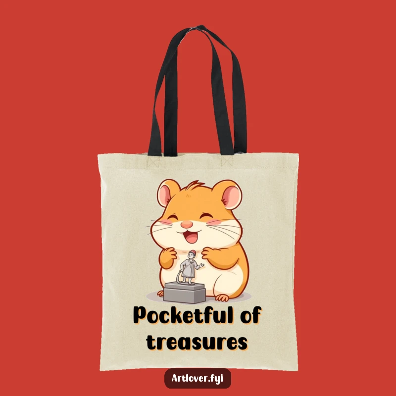 Funny Hamster Sculpture Tote Bag: Carry Your Artful Finds