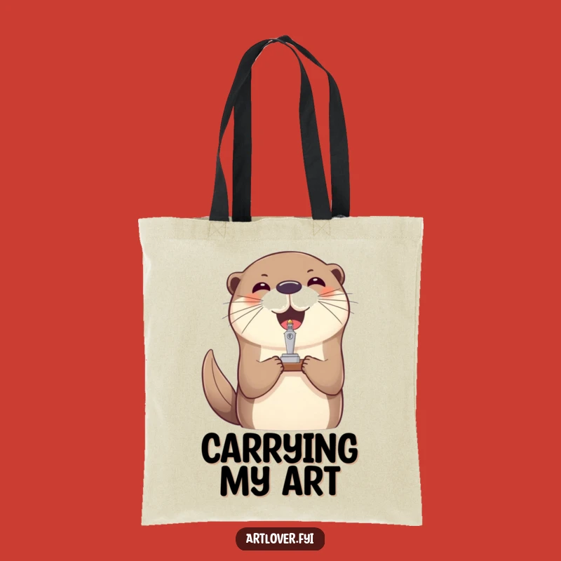 Funny Otter Sculpture Tote Bag: Carry Your Artful Charm Everywhere
