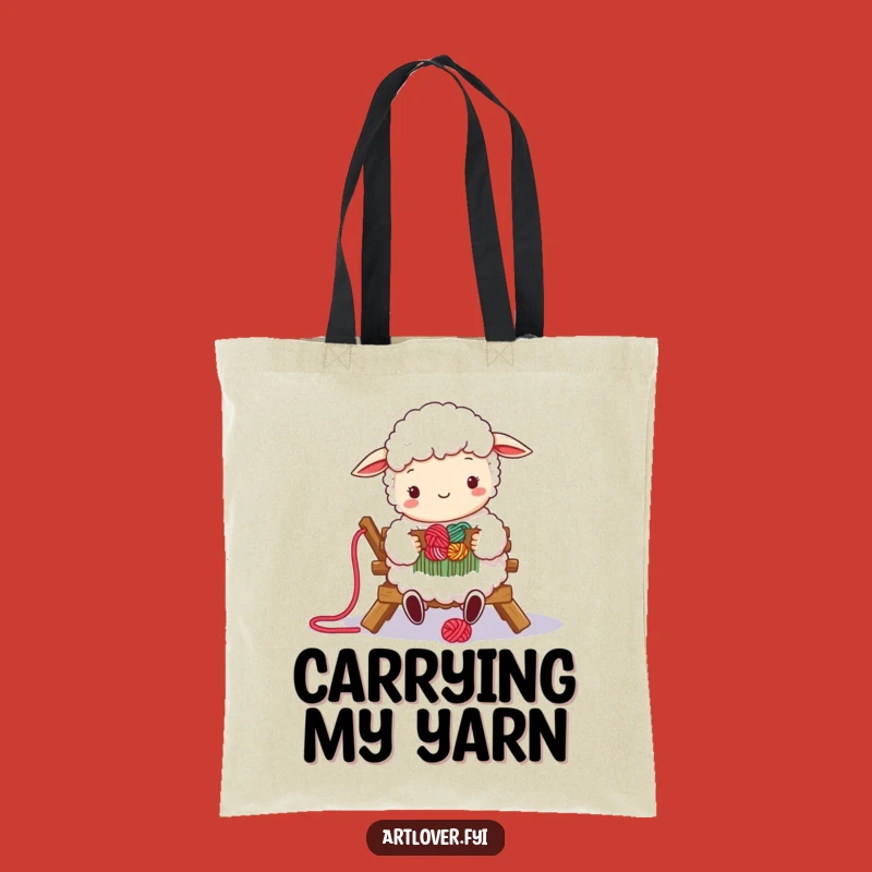 Funny Sheep Weaver Tote Bag: Yarn Carrier, Stylish Funny Gift